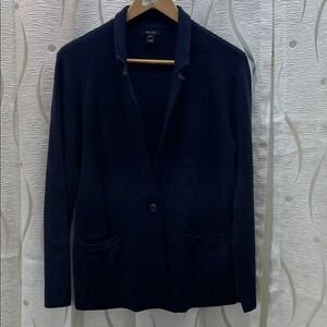 RW&CO‎ Knit Blazer Cardigan Womens Large Navy Blue Excellent Single Button